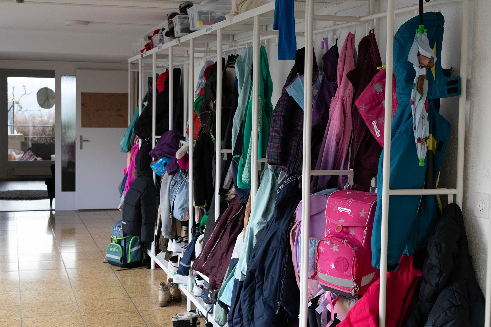 Garderobe in der Schülergruppe Seltiberg 