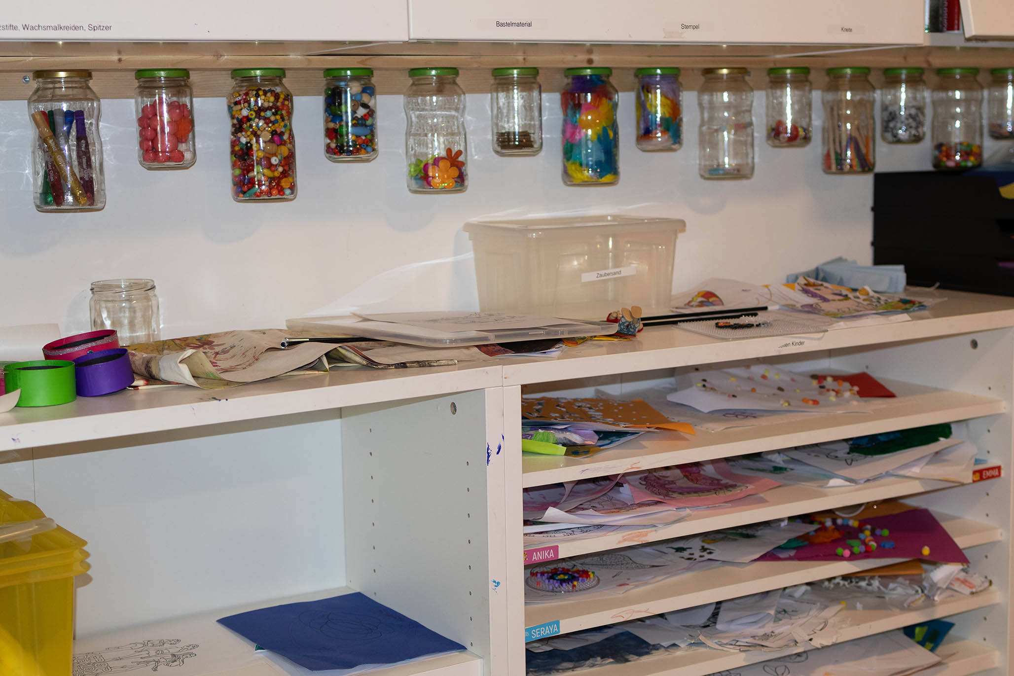 Kreative Ecke in der Kindergruppe Seltisberg